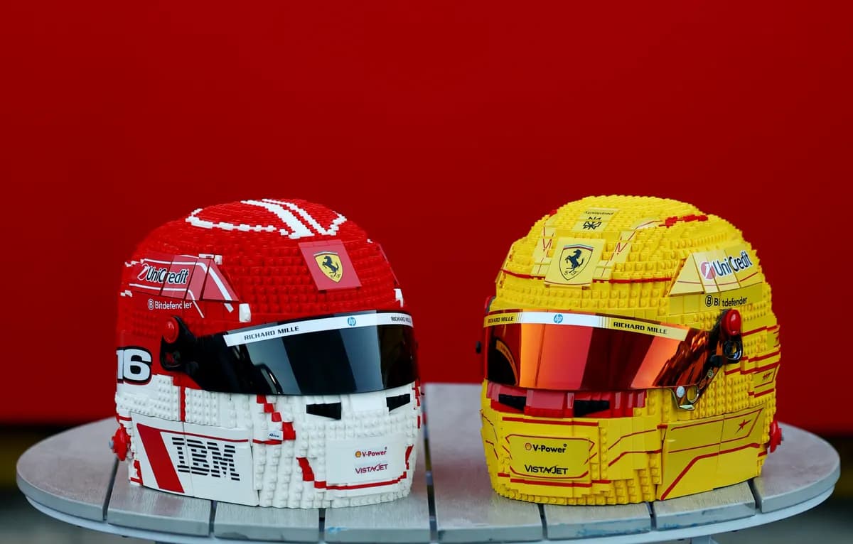 Featured image for article: Ferrari F1 drivers get the LEGO helmet treatment ahead of Australian Grand Prix